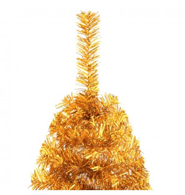  Dirbtinė pusinė Kalėdų eglutė su stovu, auksinė, 180cm, PVC - Kalėdinės eglutės - 6
