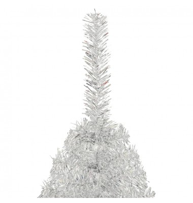  Dirbtinė pusinė Kalėdų eglutė su stovu, sidabrinė, 240cm, PVC - Kalėdinės eglutės - 5
