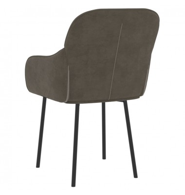  Valgomojo kėdės, 2vnt., tamsiai pilkos spalvos, aksomas - Valgomojo Kėdės - 6