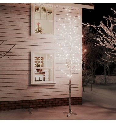 Beržas su 672 šiltomis baltomis LED lemputėmis, 400cm, baltas - Kalėdinis apšvietimas - 1