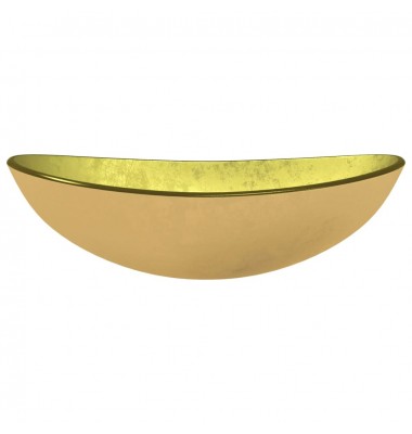  Praustuvas, auksinės spalvos, 54,5x35x15,5cm, grūdintas stiklas - Vonios praustuvai - 3