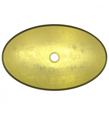  Praustuvas, auksinės spalvos, 54,5x35x15,5cm, grūdintas stiklas - Vonios praustuvai - 5