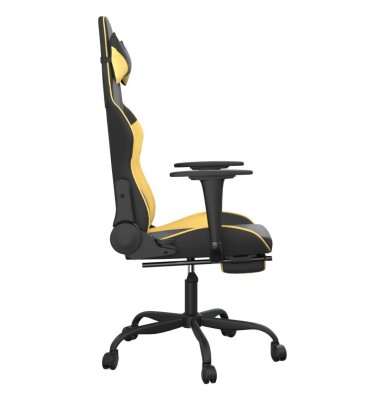  Masažinė žaidimų kėdė su pakoja, juoda ir auksinė, dirbtinė oda - Žaidimų kėdės - 5