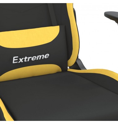  Pasukama žaidimų kėdė su pakoja, juoda ir geltona, audinys - Žaidimų kėdės - 9