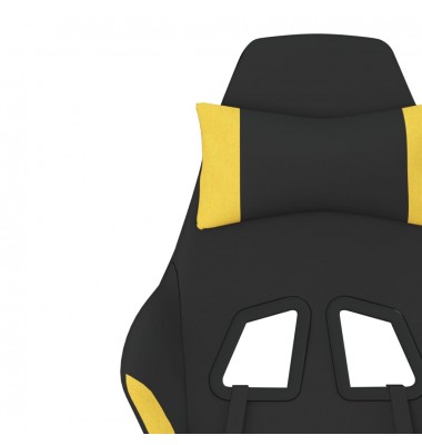  Pasukama žaidimų kėdė su pakoja, juoda ir geltona, audinys - Žaidimų kėdės - 10