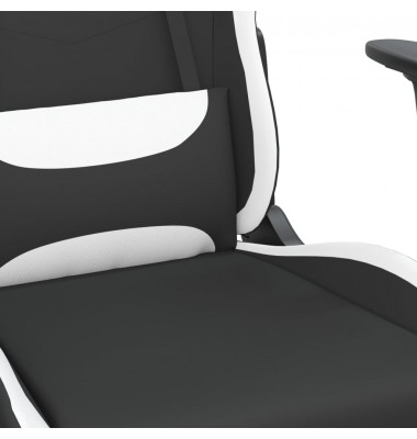  Pasukama žaidimų kėdė su pakoja, juoda ir balta, audinys - Žaidimų kėdės - 7