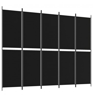  Kambario pertvara, 5 dalių, juodos spalvos, 250x200cm, audinys - Kambario pertvaros - 2