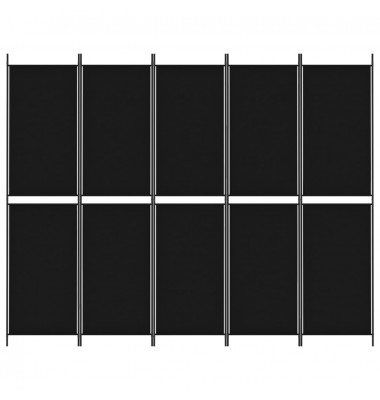  Kambario pertvara, 5 dalių, juodos spalvos, 250x200cm, audinys - Kambario pertvaros - 3