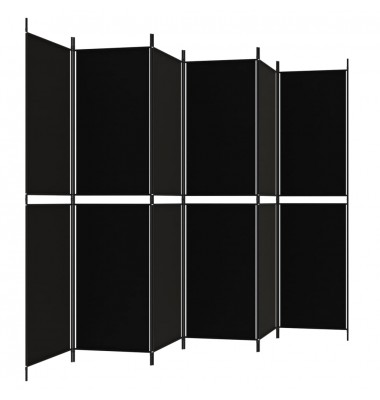  Kambario pertvara, 6 dalių, juodos spalvos, 300x200cm, audinys - Kambario pertvaros - 4
