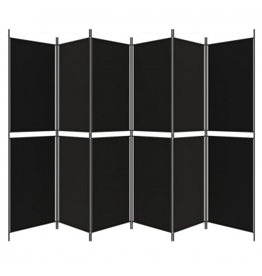  Kambario pertvara, 6 dalių, juodos spalvos, 300x200cm, audinys - Kambario pertvaros - 5