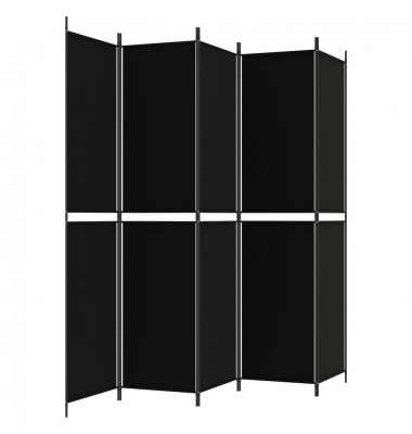  Kambario pertvara, 5 dalių, juodos spalvos, 250x220cm, audinys - Kambario pertvaros - 5