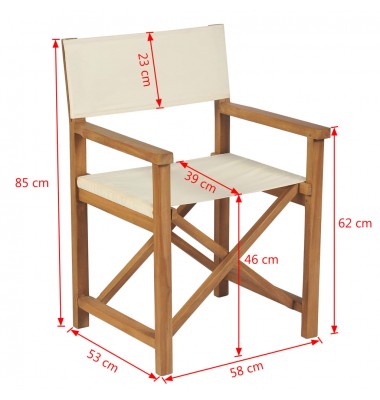  Sulankstoma režisieriaus kėdė, tikmedžio mediena - Lauko kėdės - 10