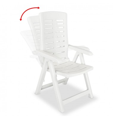  Atlošiamos sodo kėdės, 2 vnt., plastikas, balta spalva - Lauko kėdės - 2