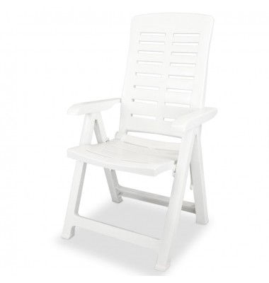  Atlošiamos sodo kėdės, 2 vnt., plastikas, balta spalva - Lauko kėdės - 3