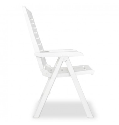  Atlošiamos sodo kėdės, 2 vnt., plastikas, balta spalva - Lauko kėdės - 4