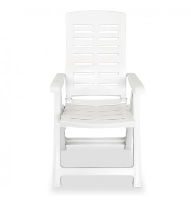  Atlošiamos sodo kėdės, 2 vnt., plastikas, balta spalva - Lauko kėdės - 5