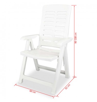  Atlošiamos sodo kėdės, 2 vnt., plastikas, balta spalva - Lauko kėdės - 8