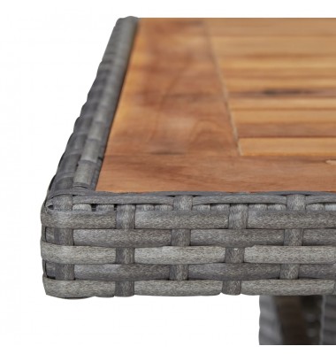  Lauko valgomojo stalas, pilkas, poliratanas ir akacijos masyvas - Lauko stalai, staliukai - 3