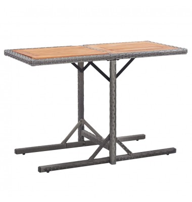  Sodo stalas, antracito spalvos, poliratanas ir akacijos masyvas - Lauko stalai, staliukai - 1