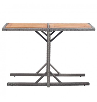  Sodo stalas, antracito spalvos, poliratanas ir akacijos masyvas - Lauko stalai, staliukai - 2