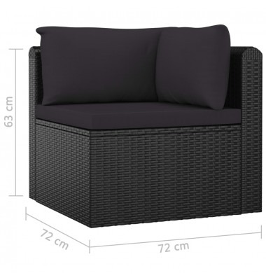  Sodo baldų komplektas su pagalvėmis, 9 dalių, juodas, ratanas - Moduliniai lauko baldai - 10