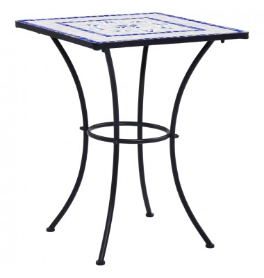  Mozaikinis bistro staliukas, mėlynas/baltas, 60cm, keramika - Lauko stalai, staliukai - 1