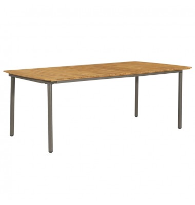  Sodo stalas, 200x100x72cm, akacijos medienos masyvas ir plienas - Lauko stalai, staliukai - 1