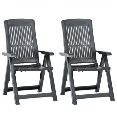  Atlošiamos sodo kėdės, 2vnt., antracito spalvos, plastikas - Lauko kėdės - 1