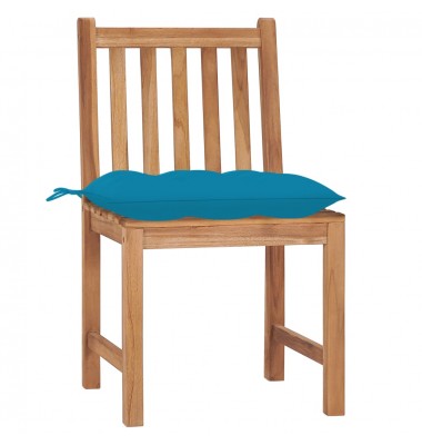  Sodo kėdės su pagalvėlėmis, 8vnt., tikmedžio medienos masyvas  - Lauko kėdės - 3