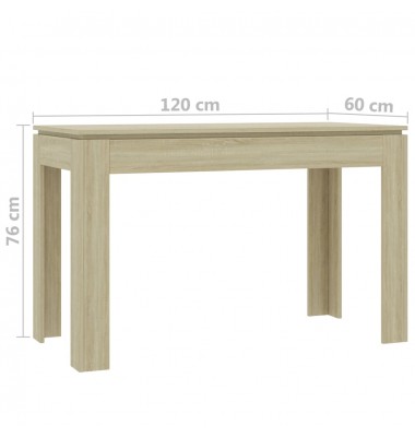  Valgomojo stalas, sonoma ąžuolo spalvos, 120x60x76cm, MDP - Stalai - 6