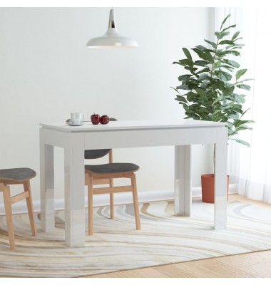  Valgomojo stalas, baltas, 120x60x76cm, MDP, ypač blizgus - Stalai - 1