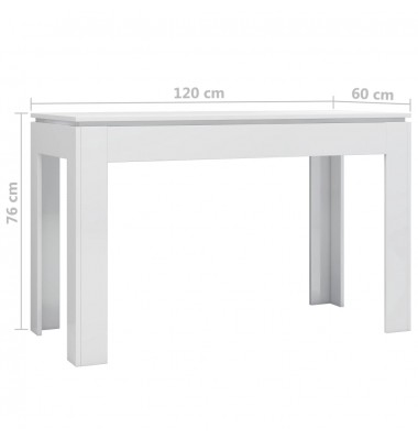  Valgomojo stalas, baltas, 120x60x76cm, MDP, ypač blizgus - Stalai - 6