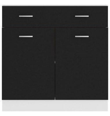  Apatinė spintelė su stalčiumi, juoda, 80x46x81,5cm, MDP - Virtuvės spintelės - 6