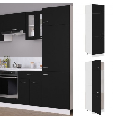 Šaldytuvo spintelė, juodos spalvos, 60x57x207cm, MDP  - Virtuvės spintelės - 1