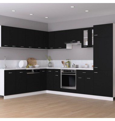  Šaldytuvo spintelė, juodos spalvos, 60x57x207cm, MDP  - Virtuvės spintelės - 3
