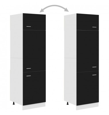  Šaldytuvo spintelė, juodos spalvos, 60x57x207cm, MDP  - Virtuvės spintelės - 4