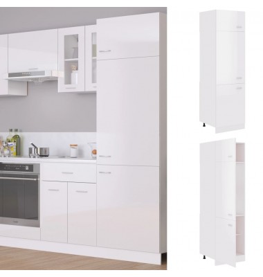  Šaldytuvo spintelė, baltos spalvos, 60x57x207cm, MDP, blizgi - Virtuvės spintelės - 1