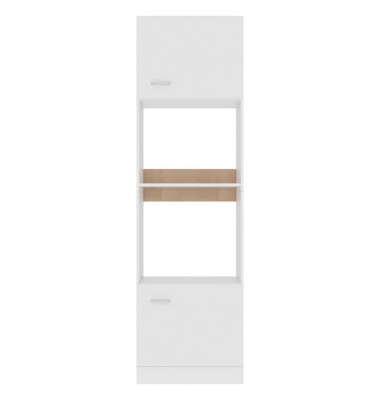  Mikrobangų krosnelės spintelė, baltos spalvos, 60x57x207cm, MDP - Virtuvės spintelės - 6
