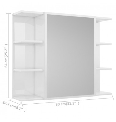  Vonios kambario spintelė, balta, 80x20,5x64cm, MDP, blizgi - Vonios spintelės, veidrodžiai - 10