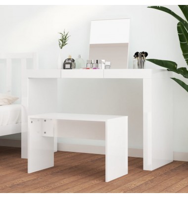  Kosmetinio staliuko kėdutė, balta, 70x35x45cm, mediena, blizgi - Suoliukai - 3