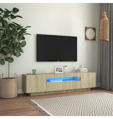  Televizoriaus spintelė su LED apšvietimu, ąžuolo, 160x35x40cm - TV spintelės - 1
