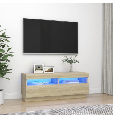  Televizoriaus spintelė su LED apšvietimu, ąžuolo, 100x35x40cm - TV spintelės - 1