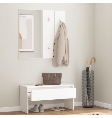 Koridoriaus baldų komplektas, baltos spalvos, apdirbta mediena - Prieškambario komplektai - 3