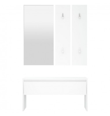 Koridoriaus baldų komplektas, baltos spalvos, apdirbta mediena - Prieškambario komplektai - 5
