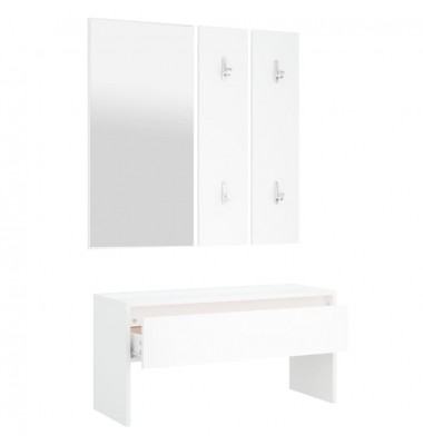 Koridoriaus baldų komplektas, baltos spalvos, apdirbta mediena - Prieškambario komplektai - 6