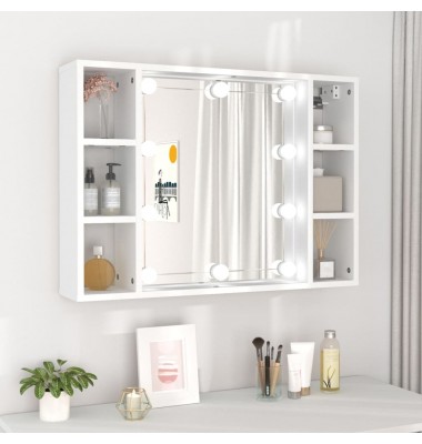  Veidrodinė spintelė su LED apšvietimu, balta, 76x15x55cm - Vonios spintelės, veidrodžiai - 1