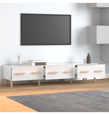  Televizoriaus spintelė, balta, 150x34,5x30cm, mediena, blizgi - TV spintelės - 1