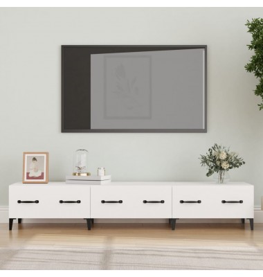  Televizoriaus spintelė, balta, 150x34,5x30cm, apdirbta mediena - TV spintelės - 1