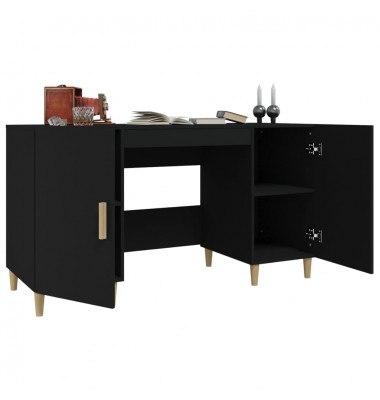  Rašomasis stalas, juodos spalvos, 140x50x75cm, apdirbta mediena - Rašomieji stalai - 4