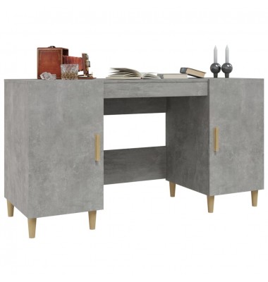  Rašomasis stalas, betono pilkas, 140x50x75cm, apdirbta mediena - Rašomieji stalai - 4
